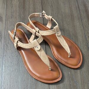 Gianni Bini Tan Leather Sandals